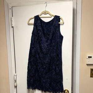 Chic Navy Lace Mini Dress